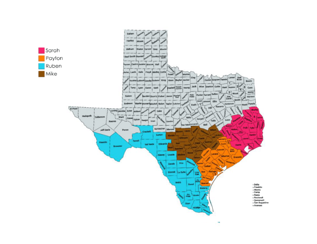 map of fun abounds southern Texas territories