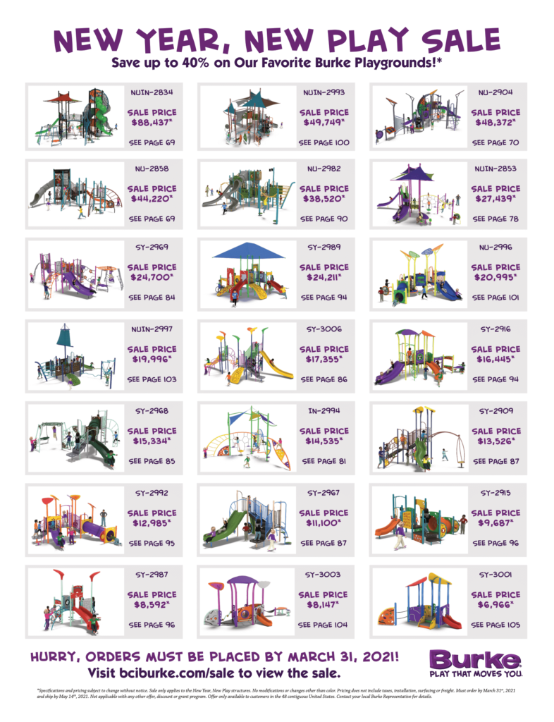 Save up to 40% off Burke Playgrounds